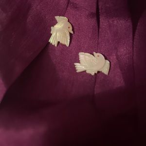 Antique Mother Of Pearl MOP Doves